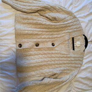 H&M Cream Cable Knit Button-Up Cardigan